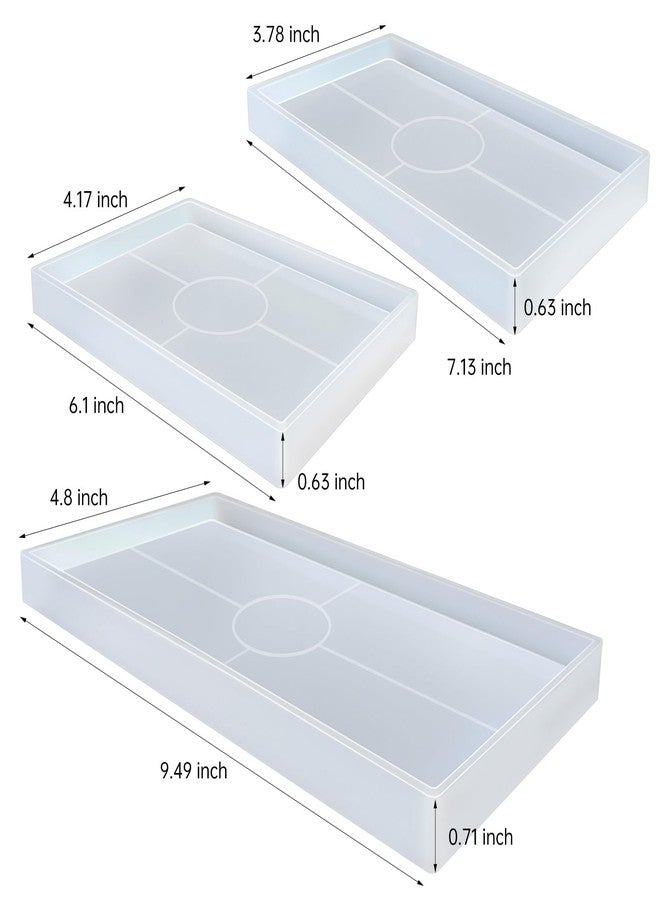 Midnadiy Durable Resin Tray Molds, 3 Pcs Silicone Tray Molds for Epoxy Concrete Trinket Tray Mold, Rectangle Resin Coaster Molds for DIY Jewelry Trinket Dish,Home Decor, DIY Gift - Image 3