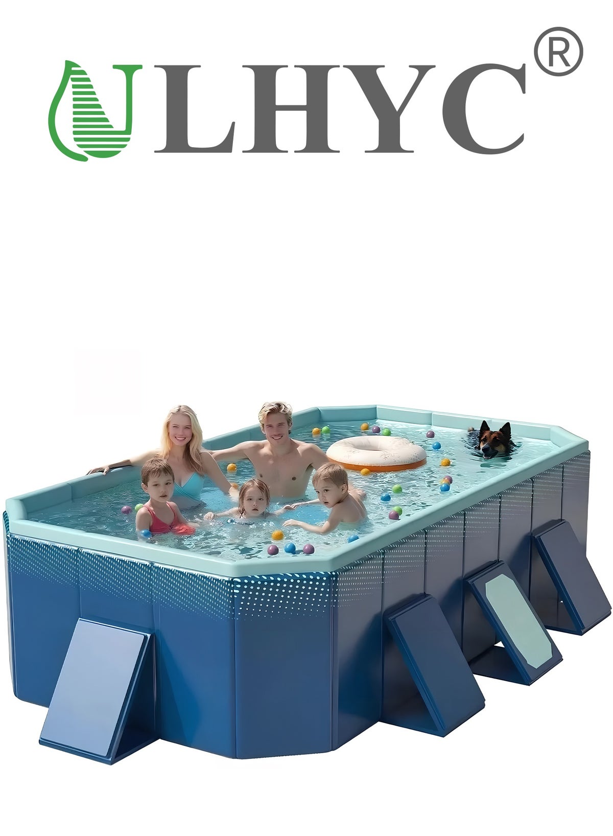 ULHYC Foldable Non-Inflatable Swimming Pool, Portable Hard Plastic ...