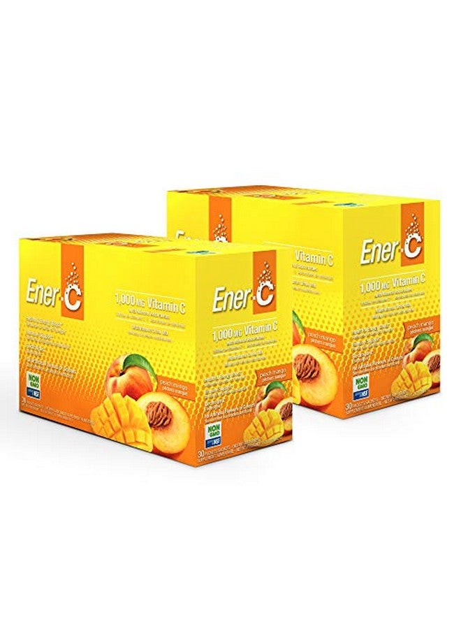 Ener-C Peach Mango Multivitamin Drink Mix 1000Mg Vitamin C Nongmo Vegan Real Fruit Juice Powders Natural Immunity Support Electrolytes Gluten Free 30 Count (Pack Of 2) - Image 1