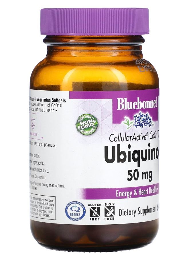 Bluebonnet Nutrition CellularActive CoQ10 Ubiquinol 50 mg 60 Vegetarian Softgels  - Image 2