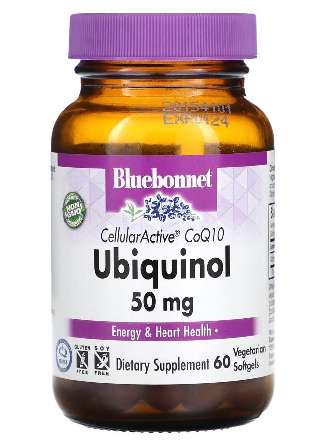 Bluebonnet Nutrition CellularActive CoQ10 Ubiquinol 50 mg 60 Vegetarian Softgels  - Image 1