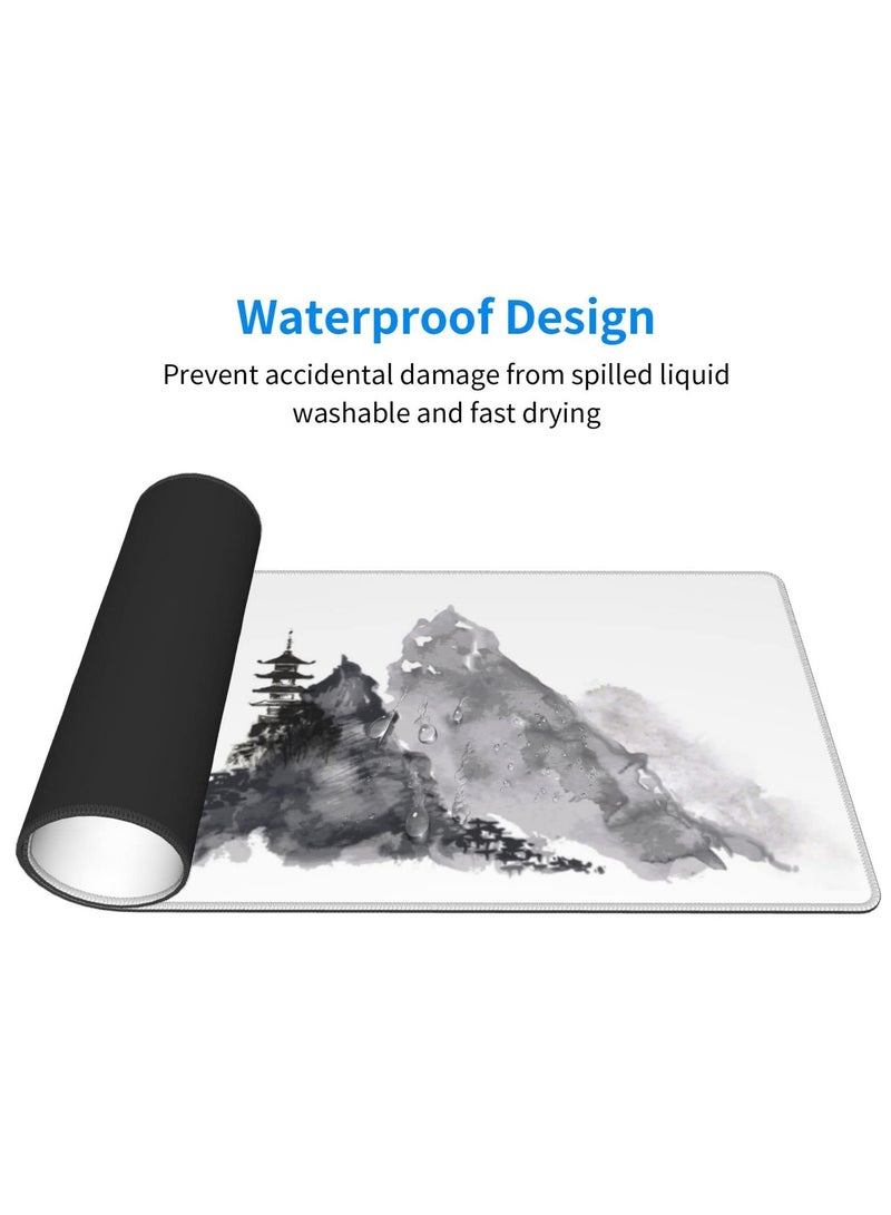 SYOSI SYOSI Extended Gaming Mouse Pad, 31.5x11.8 Inch Large Mouse Mat Desk Pad with 3mm Non-Slip Rubber Base and Stitched Edge, Japanese Samurai Gaming Mouse Pad for Work, Game, Office, Home - Image 5