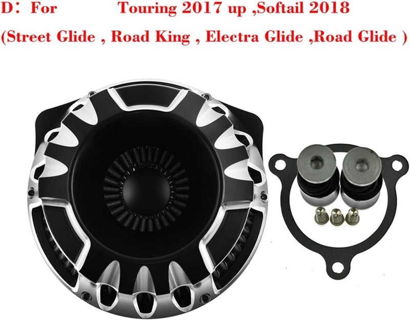 DEMULAX Motorcycle CNC Chrome Air Cleaner Intake Filter - Image 2