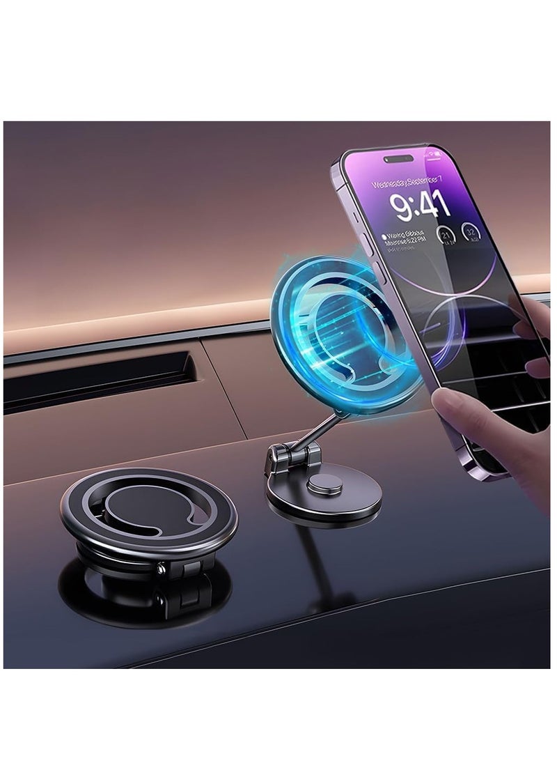 TIGER Alloy Folding Magnetic Phone Holder for Car 2023 Magnetic Phone Mount for Car [44 Strong Magnets] 360° Rotation Magnetic Universal Dashboard Cell Phone Holder Car Mount - Image 5