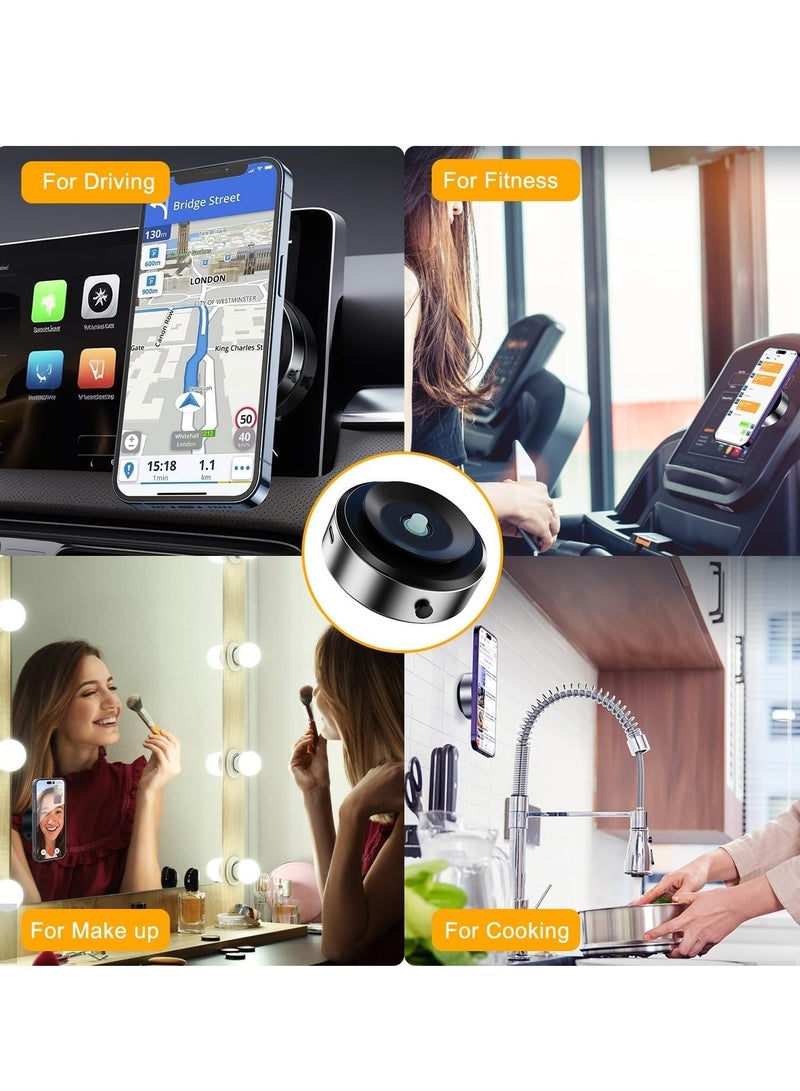 ELTRAZONE "Vacuum Magnetic Suction Cup Phone Mount – 360° Rotation Magnetic Car Holder, Adjustable Windshield & Dashboard Mount (Silver)" - Image 3