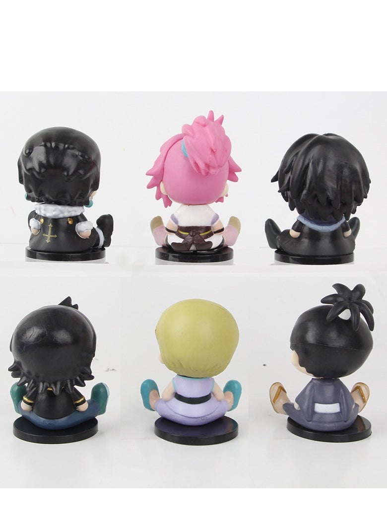 Generic - Hunter x Hunter Season 4 Sitting Pose Figurine Set - 6 Pieces include Leorio, Killua, Kurapika, Hisoka, Illumi and Gon with Big Eyes for Display and Collection - Image 1