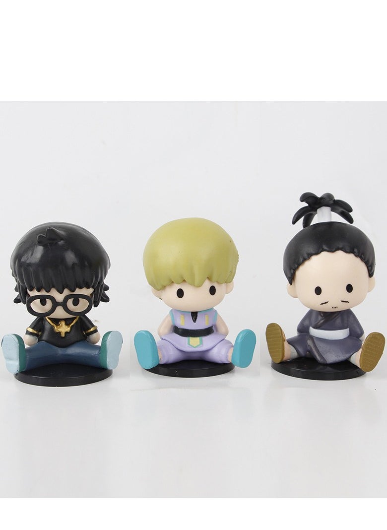Generic - Hunter x Hunter Season 4 Sitting Pose Figurine Set - 6 Pieces include Leorio, Killua, Kurapika, Hisoka, Illumi and Gon with Big Eyes for Display and Collection - Image 1