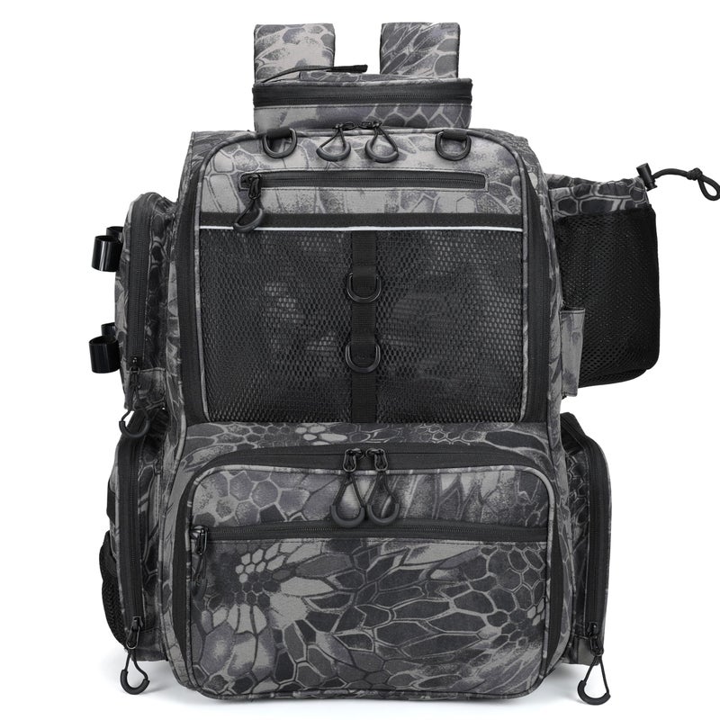 Rabjen Fishing Tackle Backpack with Rod Holders, Bottle Holder, Storage Bag Store Fishing Gear - Image 1