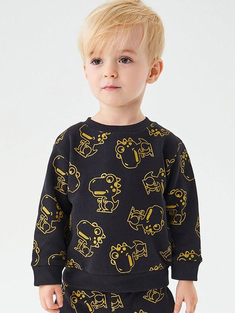 YUNIQEE Black Graphic Print Sweatshirt - Image 1