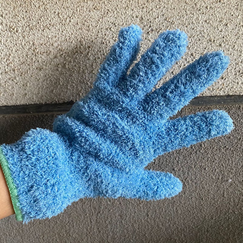 Hot-Sale Dust-Removing Gloves, Coral Fleece, Multicolor light blue one. 