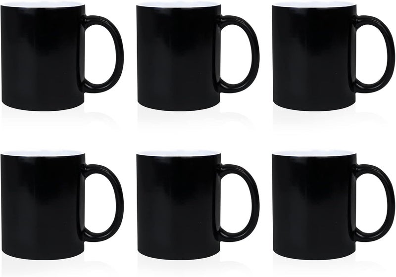 MAIKESUB 11oz Color Changing Mugs Sublimation Ceramic Coffee Mugs Set of 6 Pcs Mugs Porcelain Espresso CupsMagic Mugs DIY for Coffee Soup Tea Milk Latte Hot Cocoa etc - Image 1