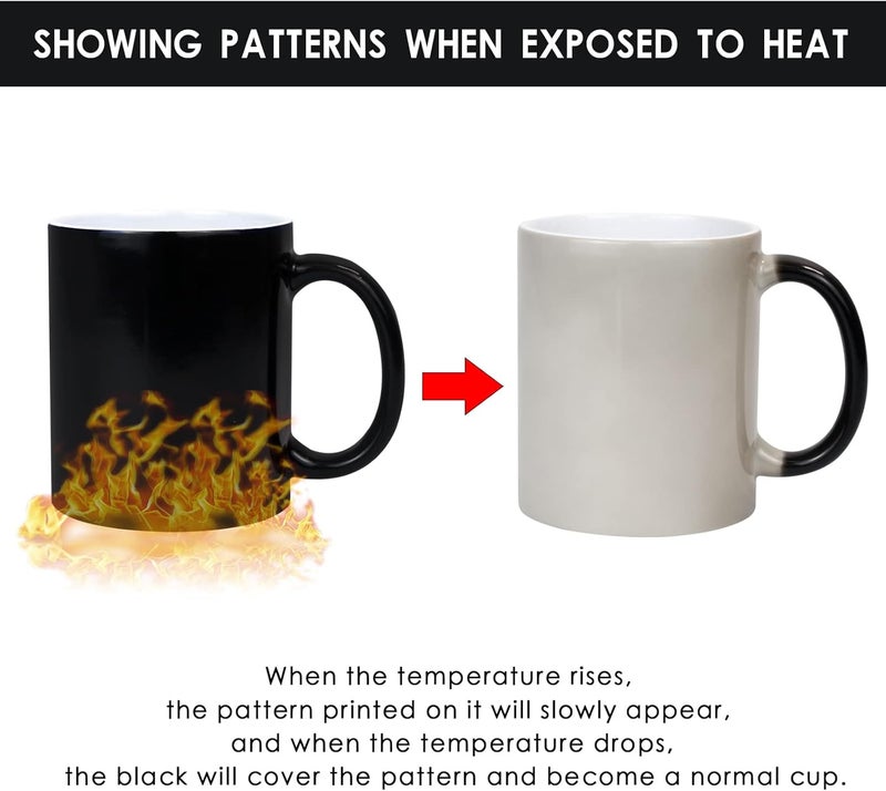 MAIKESUB 11oz Color Changing Mugs Sublimation Ceramic Coffee Mugs Set of 6 Pcs Mugs Porcelain Espresso CupsMagic Mugs DIY for Coffee Soup Tea Milk Latte Hot Cocoa etc - Image 5