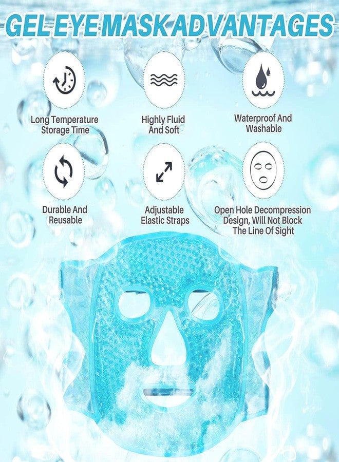 Swejos Face Ice Gel Pack with Wrap-Reusable Hot Cold Compress for Skin Care, Puffiness Eyes, Swollen Face, Cold Face Mask Gel Pack Pain Relief for Migraines, Inflammation,Headaches, Stress*Green - Image 5