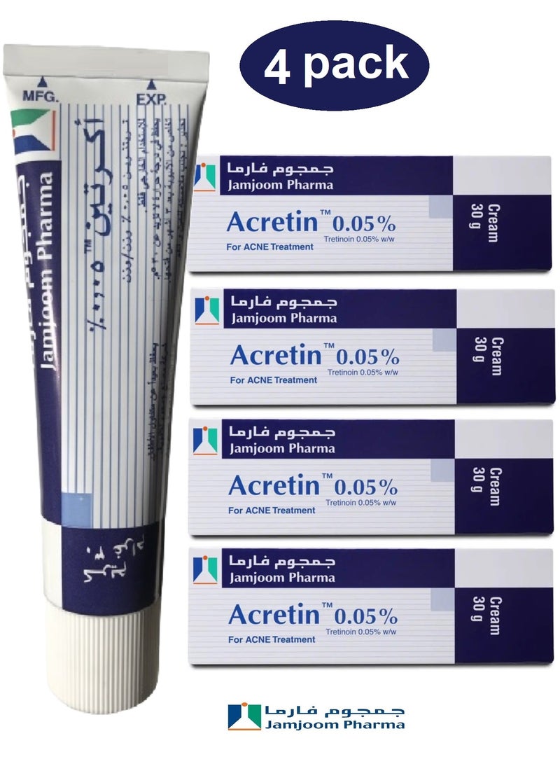 جمجوم فارما مجموعة من 4 عبوات كريم العناية بالبشرة أكريتين 0.05% علاج متكامل والحل الأمثل والنهائي لحب الشباب ومشاكل الجلد والبشرة 30 جم - Image 3