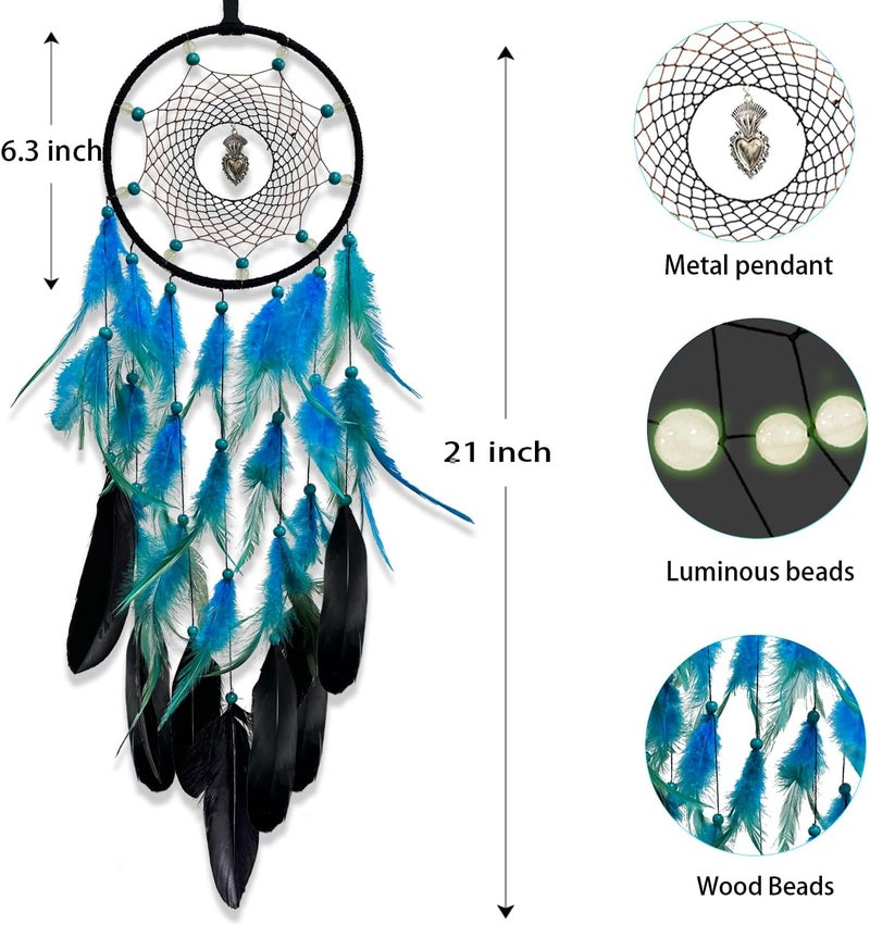 Awlee Dream Catchers Luminous Dream Catcher for Boys Girls Kids Bedroom Handmade Feather Decor Wall Hanging Gift - Image 3