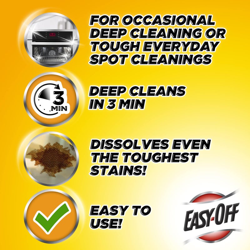 Easy Off Heavy Duty Oven Cleaner, Destroys Tough Burnt on Food and Grease, Lemon Scent, 14.5 oz Can - Image 4