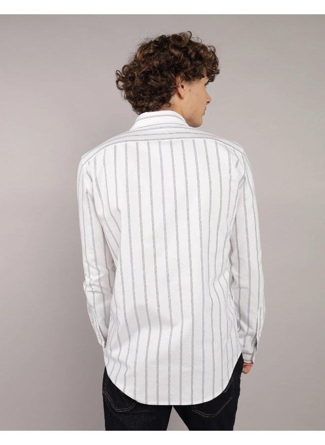 American Eagle AE Everyday Striped Oxford Button-Up Shirt  - Image 2