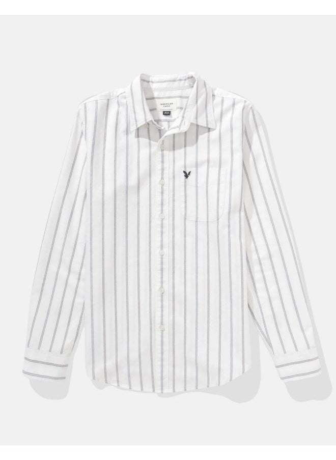 American Eagle AE Everyday Striped Oxford Button-Up Shirt  - Image 3