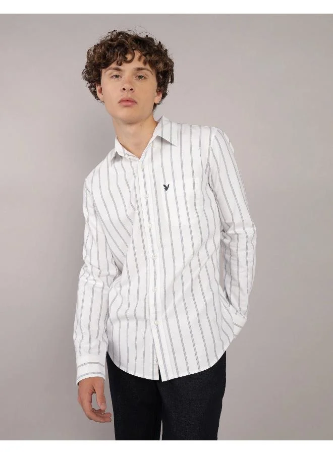 امريكان ايجل AE Everyday Striped Oxford Button-Up Shirt