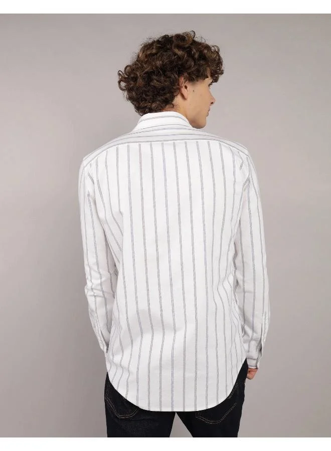 American Eagle AE Everyday Striped Oxford Button-Up Shirt