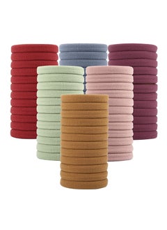 BAOLI BAOLI 60PCS Colorful Hair Bands Ties Women Large Hair ties Cotton Seamless Hair Ponytail Holders No Hair Damage6 Colors 