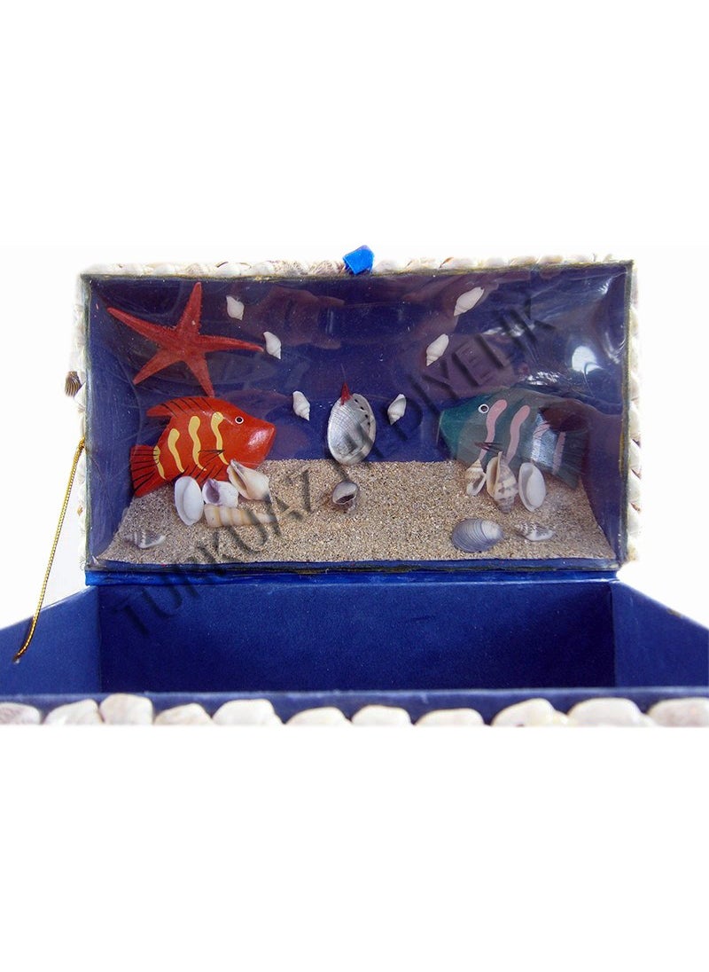 evinizdeki okyanus esintisi turkuaz hediyelik Aquarium Box-Xxl  - Image 2