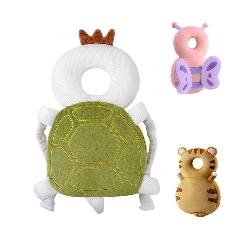 JunNeng Baby Head Protector Backpack, Toddler Walking Fall Head Protection, Green Turtle - Image 1