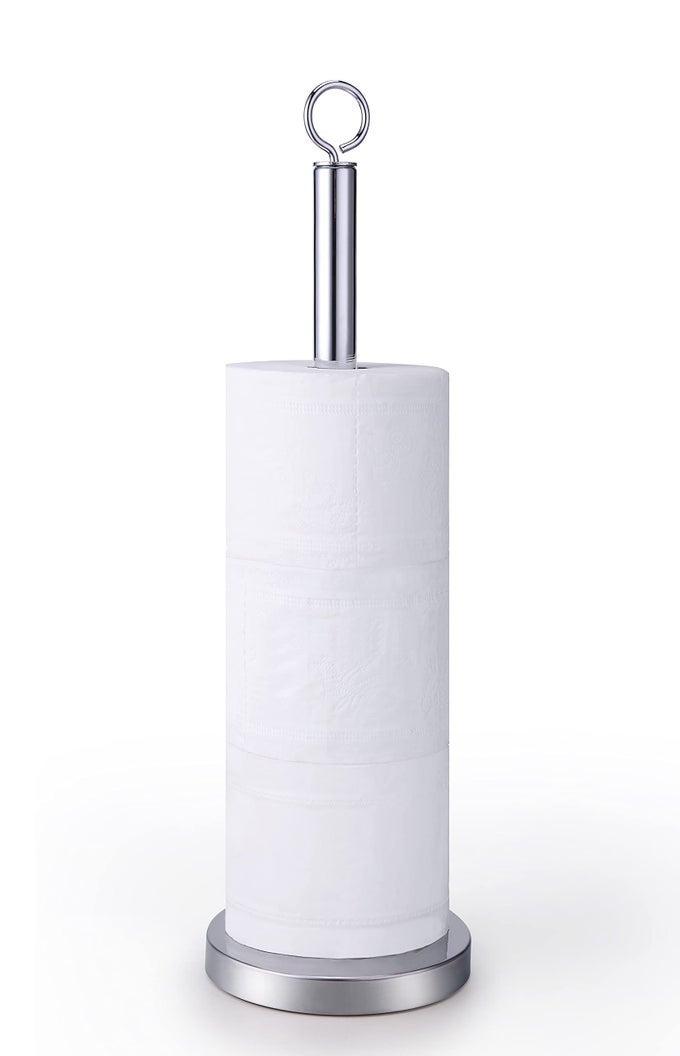 ELITE HEAVY WEIGHTED STURDY SPARE TOILET PAPER ROLL HOLDER STORAGE STAND