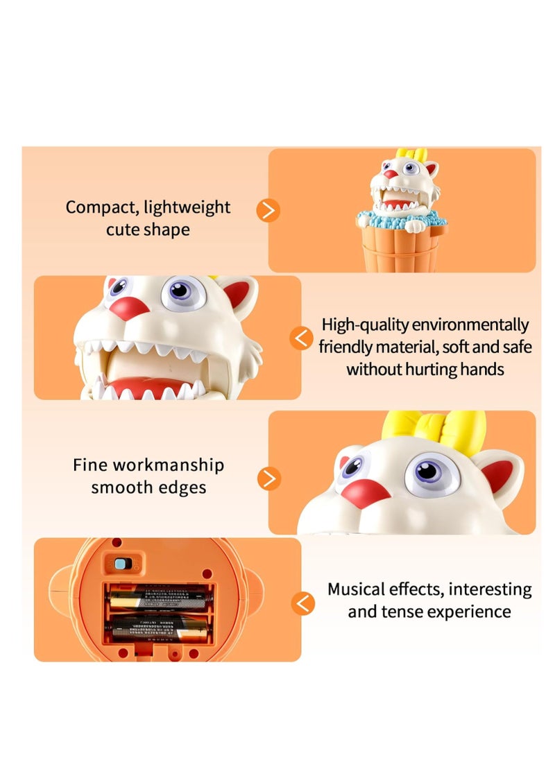 SYOSI - Teeth Dentist Game Cat Dentist Game Biting Finger Games Funny Dentist Toy Icebreaker Game with Teeth Dinosaur Cat Toy Travel Game for Kids Toddler Game - Image 1