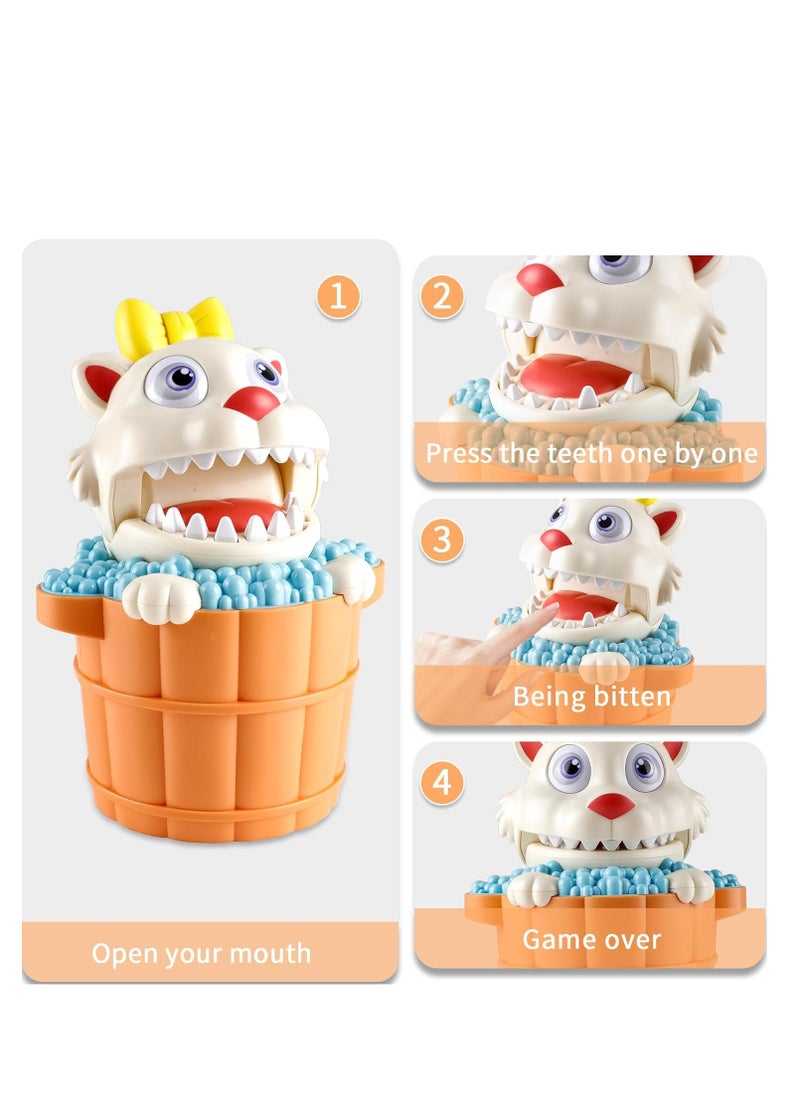SYOSI - Teeth Dentist Game Cat Dentist Game Biting Finger Games Funny Dentist Toy Icebreaker Game with Teeth Dinosaur Cat Toy Travel Game for Kids Toddler Game - Image 1