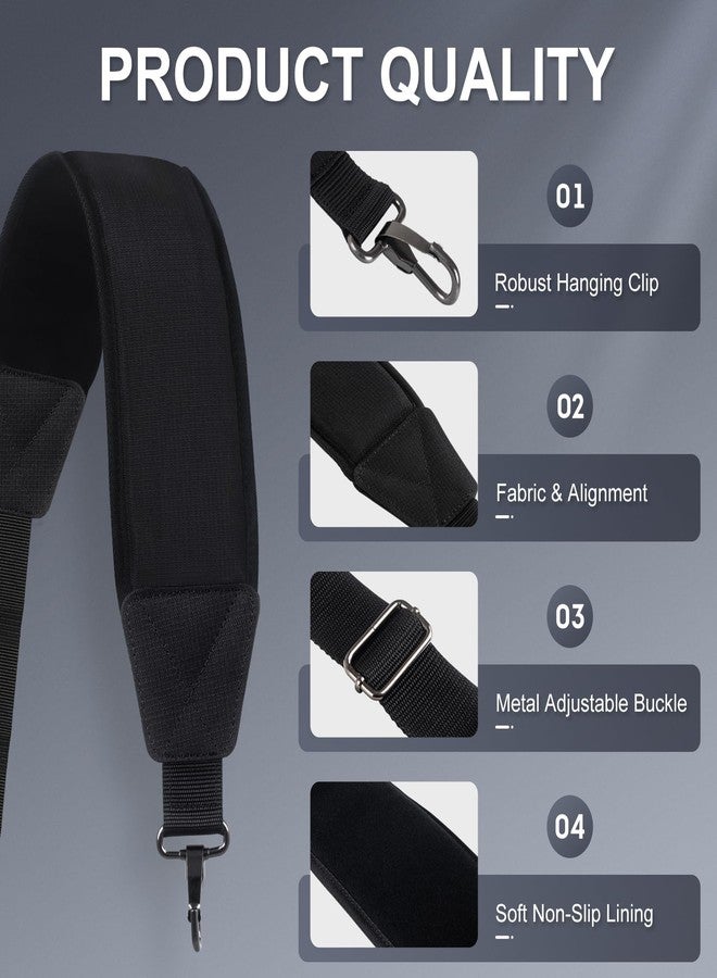LZFAN Bag Shoulder Strap, Single Padded Adjustable Straps Universal Replacement(All in Black) - Image 5