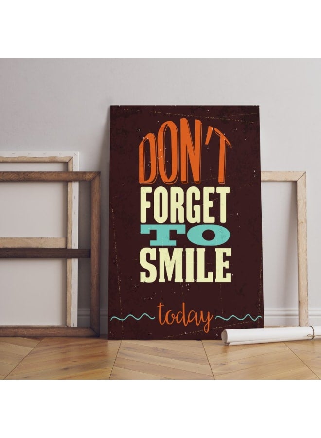 هوم جاليري ملصق فني مطبوع عليه صورة "لا تنسَ أن تبتسم اليوم" مقاس 120×80 - Image 1