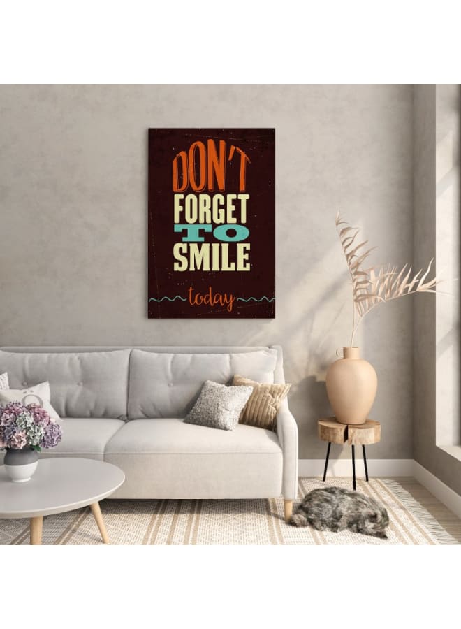 هوم جاليري ملصق فني مطبوع عليه صورة "لا تنسَ أن تبتسم اليوم" مقاس 120×80 - Image 3
