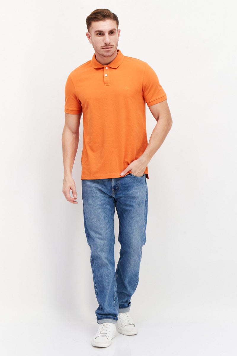 VINCE CAMUTO قمصان بولو قصيرة الأكمام مزخرفة للرجال بتصميم عادي، برتقالي - Image 2