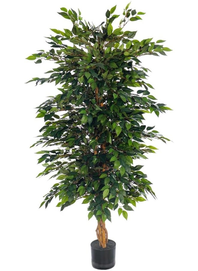 Yatai - YATAI DECOR Nearly Natural Artificial Ficus Plant Ficus Tree Fake Plant with Plastic Pot & Moss Grass for Home Garden Decoration – Fake Tree – Artificial Plants (150 Cm) - Image 1
