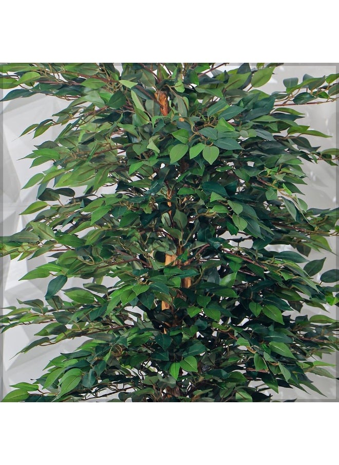 Yatai - YATAI DECOR Nearly Natural Artificial Ficus Plant Ficus Tree Fake Plant with Plastic Pot & Moss Grass for Home Garden Decoration – Fake Tree – Artificial Plants (150 Cm) - Image 1