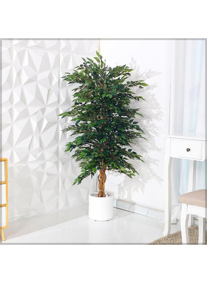 Yatai - YATAI DECOR Nearly Natural Artificial Ficus Plant Ficus Tree Fake Plant with Plastic Pot & Moss Grass for Home Garden Decoration – Fake Tree – Artificial Plants (150 Cm) - Image 1