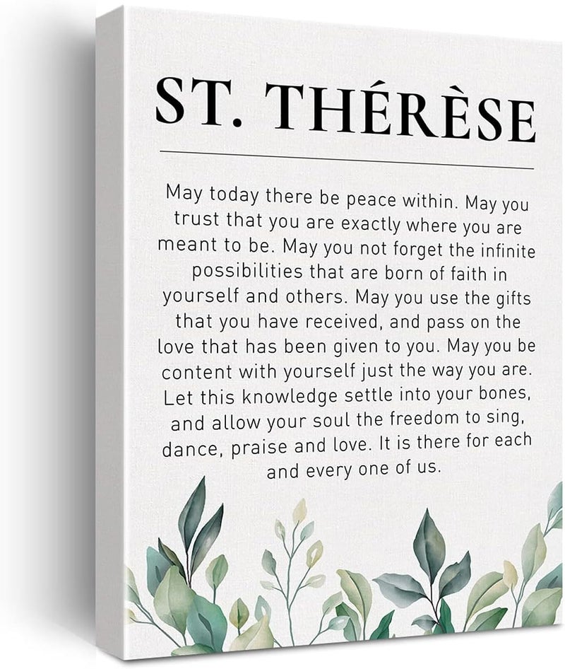 JerLoe St. Therese Inspirational Canvas Wall Art - Image 1