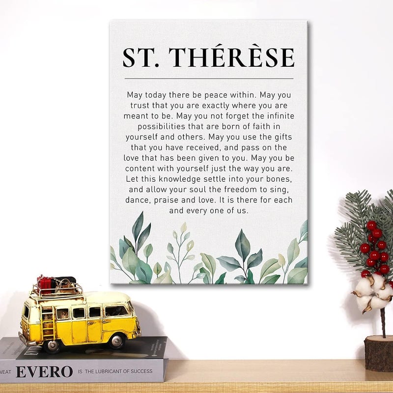 JerLoe St. Therese Inspirational Canvas Wall Art - Image 5