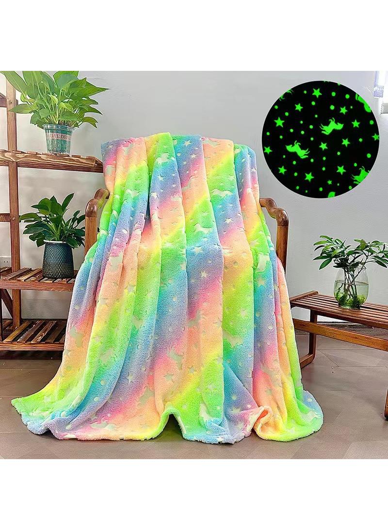 Bluejw Glow in The Dark Blanket Personalized Blanket For Kids,50x60inch Throw Blankets Super Cozy Plush Soft Fleece Blanket for Girls Boys Birthday Gifts - Image 1