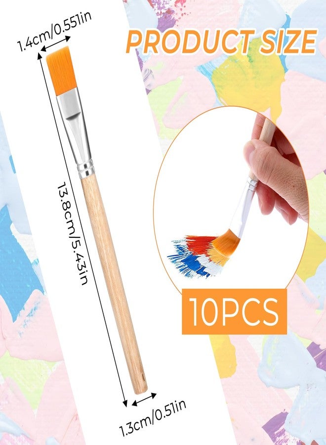 simarro 10Pcs Flat Paint Brushes, Wood Paint Small Brush Artist Craft Watercolor Brushes Bulk for Acrylic Watercolor Oil Detail Painting Face Body Art DIY - Image 2