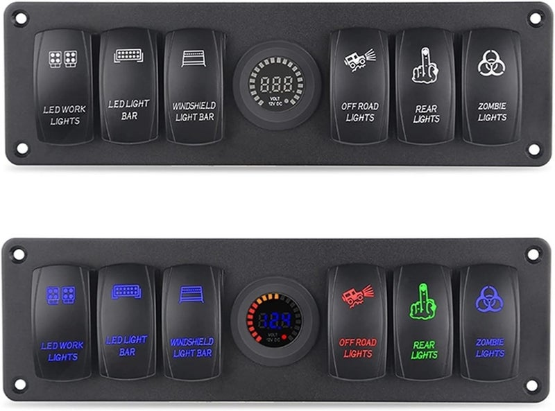 Wivplex 6 Gang Rocker Switch Panel for Marine and Automotive - Image 2