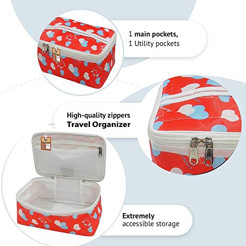atorakushon® Fabric Women Makeup Storage Box Travel Vanity Cosmetic Utility Toiletry Bag Wardrobe Organizer Jewellery Pouch Pack of 1 (Multicolor) - Image 3