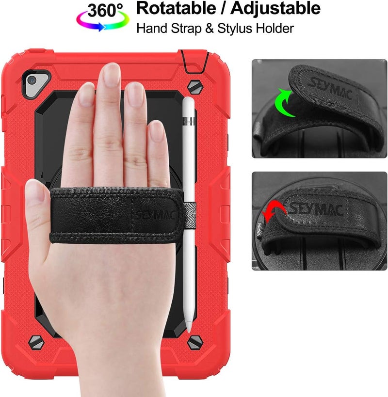 SEYMAC Case for iPad Mini 7 (A17 Pro) 2024 / Mini 6 8.3'' with Screen Protector Pencil Holder [Rotating Stand & Strap], Drop-Proof Case for iPad Mini 7th / 6th Generation 8.3", Black - Image 2