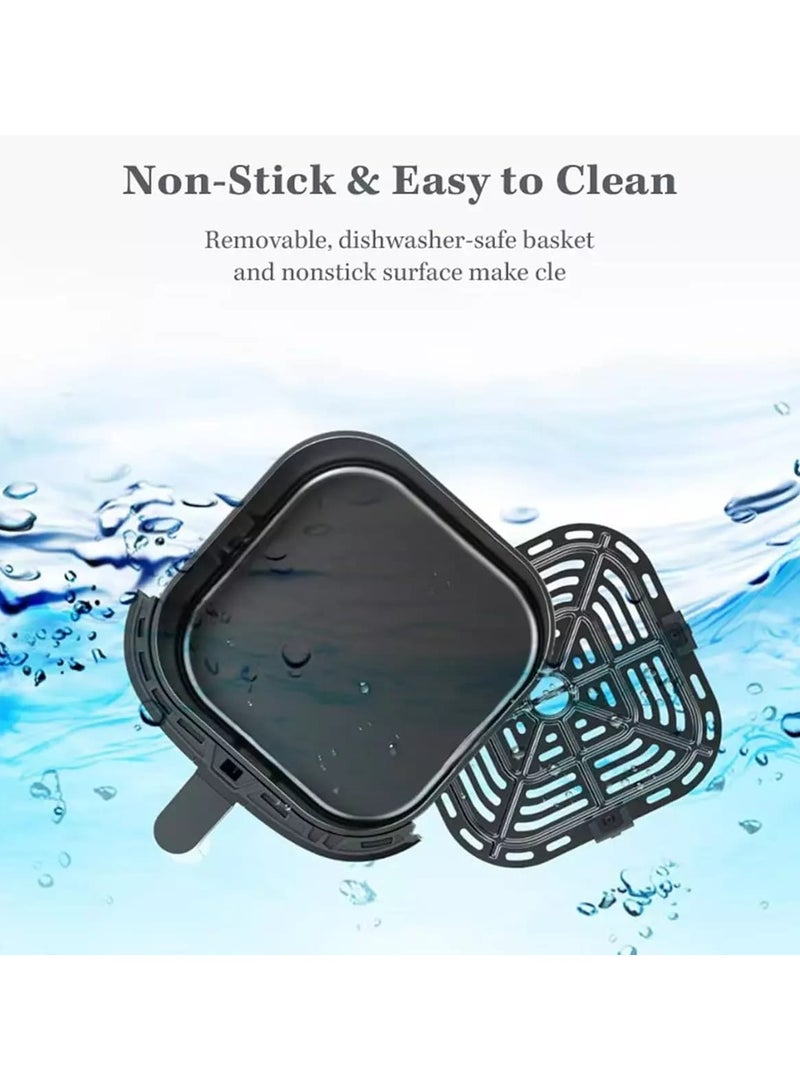 سيلفر كريست مقلاة هوائية متعددة الوظائف سعة 10 لتر، 1600 وات مع وظائف محددة مسبقًا، والتحكم في درجة الحرارة، وآمنة للاستخدام في غسالة الأطباق، والطهي الخالي من الزيت، مقلاة هوائية سوداء للقلي والخبز والتحميص والشوي - Image 4