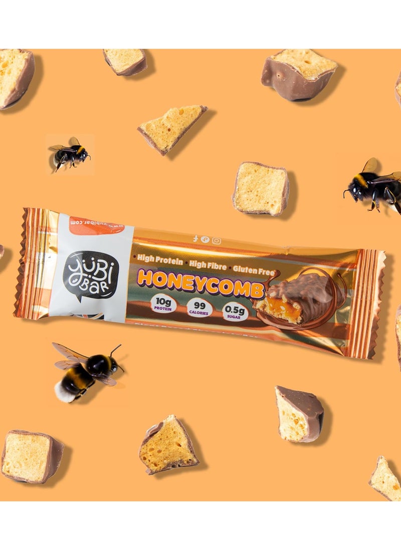 YuBi Bar Yubi Bar Vegan Honeycomb Protein Bars – 12 x 35 g (Total 420 g) – 99 Calories, High Protein & Fibre, Low Sugar, Gluten & Dairy-Free Snack, Made in UK  - Image 2