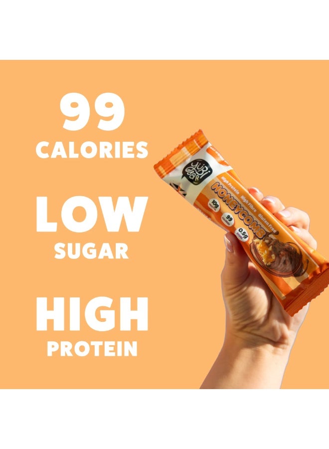Yubi Bar Vegan Honeycomb Protein Bars – 12 x 35 g (Total 420 g) – 99 Calories, High Protein & Fibre, Low Sugar, Gluten & Dairy-Free Snack, Made in UK - Image 3