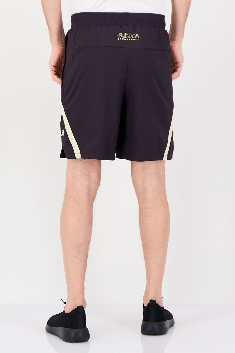 Adidas Men Sportswear Fit Drawstring 7 Inseam Basketball Shorts, Dark Purple - Image 3