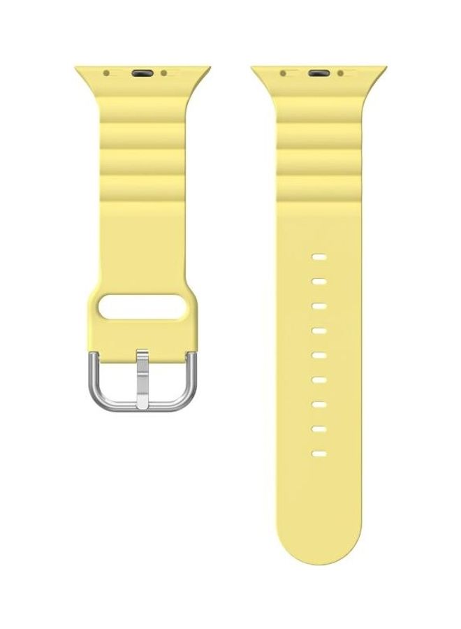NIBEMINENT Watch Strap For Apple Series 7 41mm/6 & SE 5 4 40mm/3 2 1 38mm Yellow - Image 2