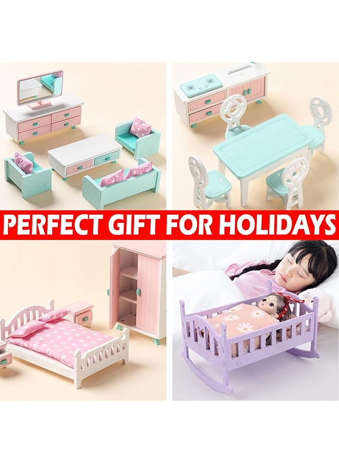 KASTWAVE Wooden Dollhouse Living Room Furniture Set Miniature Accessories Pretend Play Toys For Kids (Living Room) - Image 5
